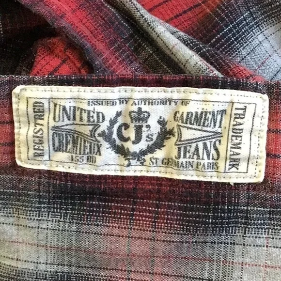 Cremieux red plaid western shirt large - Picture 7 of 8